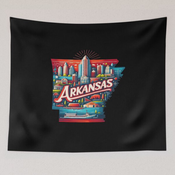 Item preview, Arkansas retro travel map of United States designed and sold by CleanDecor.