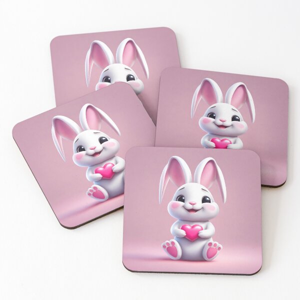 Item preview, Smiling Rabbit with Pink Heart 2 designed and sold by Tom-Johnson.