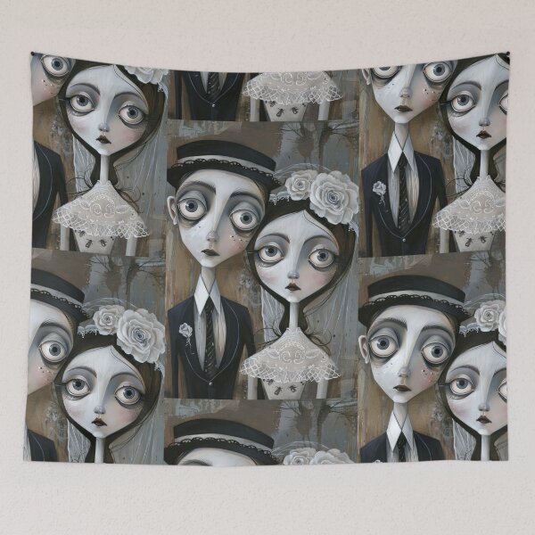 Item preview, Dark Gothic Wedding Couple, Melancholic Wedding Illustration designed and sold by Piotrek0001.