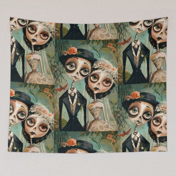 Item preview, Dark Gothic Wedding Couple, Melancholic Wedding Illustration designed and sold by Piotrek0001.