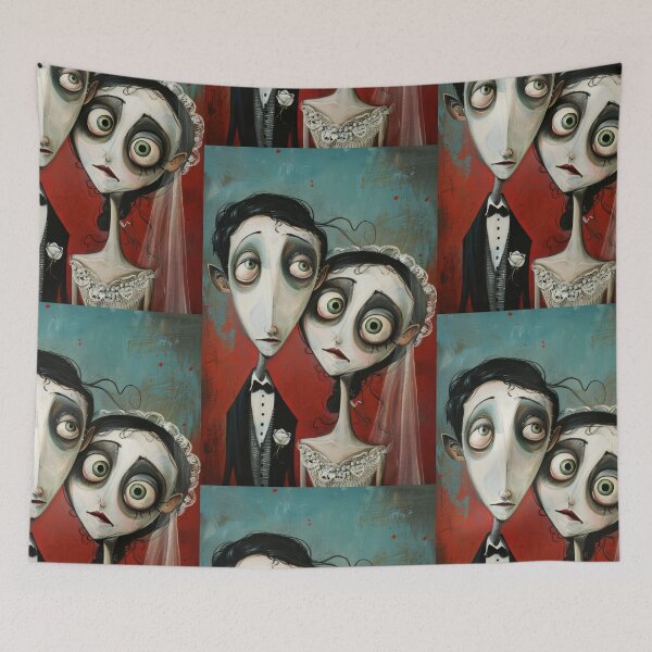Item preview, Dark Gothic Wedding Couple, Melancholic Wedding Illustration designed and sold by Piotrek0001.