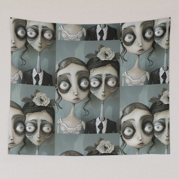 Item preview, Dark Gothic Wedding Couple, Melancholic Wedding Illustration designed and sold by Piotrek0001.