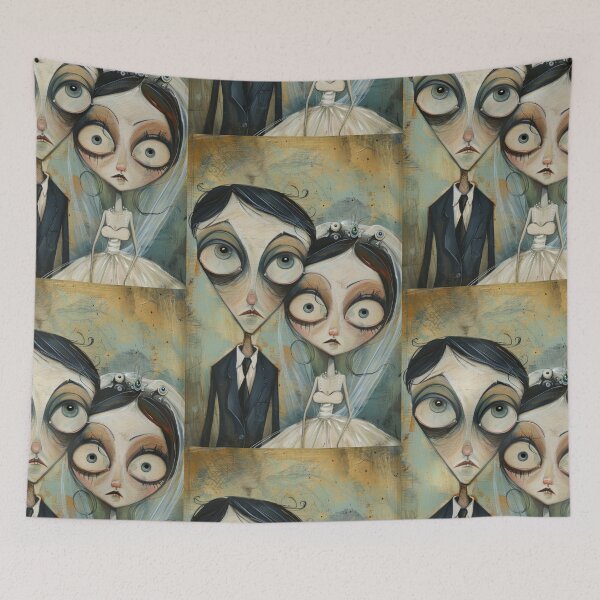 Item preview, Dark Gothic Wedding Couple, Melancholic Wedding Illustration designed and sold by Piotrek0001.