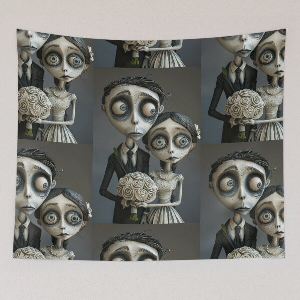 Item preview, Dark Gothic Wedding Couple, Melancholic Wedding Illustration designed and sold by Piotrek0001.