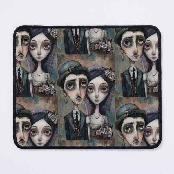 Item preview, Dark Gothic Wedding Couple, Melancholic Wedding Illustration designed and sold by Piotrek0001.