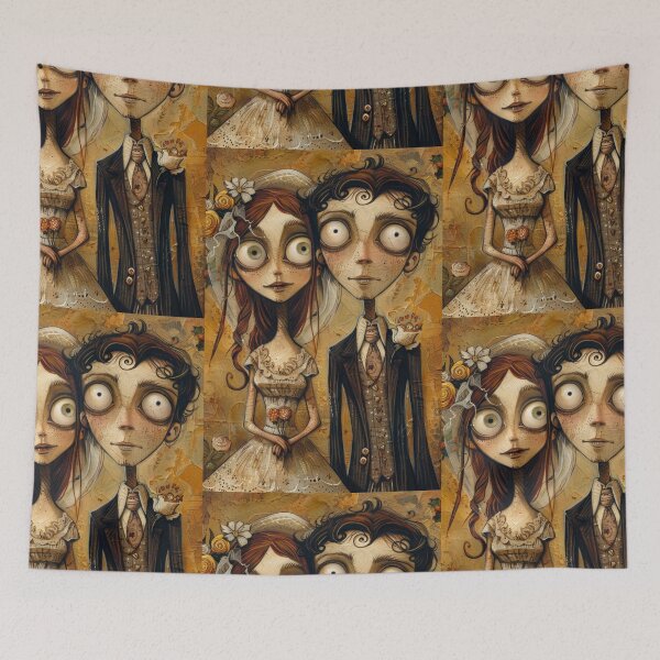 Item preview, Dark Gothic Wedding Couple, Melancholic Wedding Illustration designed and sold by Piotrek0001.
