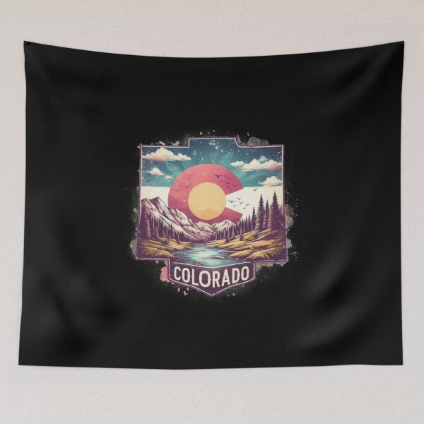 Item preview, Colorado retro travel map of United States designed and sold by CleanDecor.