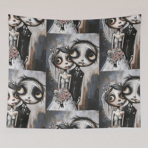 Item preview, Dark Gothic Wedding Couple, Melancholic Wedding Illustration designed and sold by Piotrek0001.