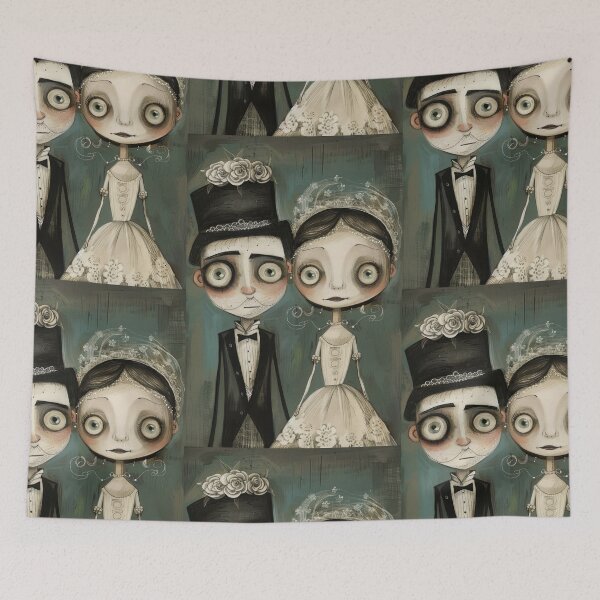 Item preview, Dark Gothic Wedding Couple, Melancholic Wedding Illustration designed and sold by Piotrek0001.