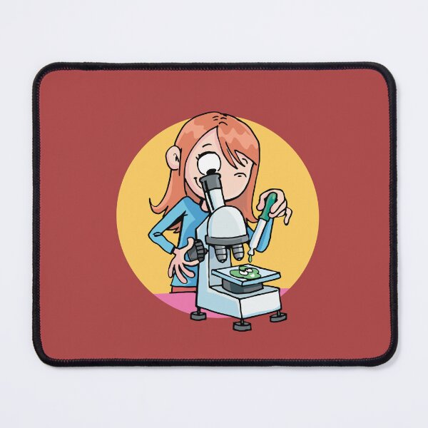 Item preview, girl looks through a microscope and uses a pipette designed and sold by duxpavlic.