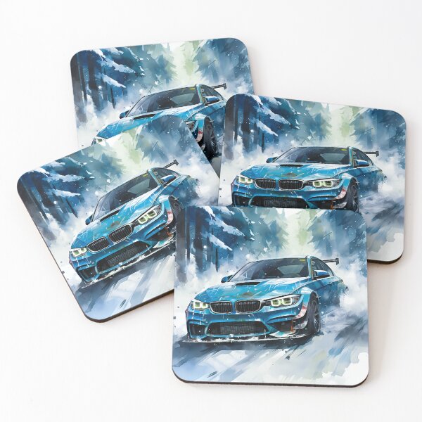 Item preview, High-Performance Coupe Drifting Through Snowy Forest designed and sold by RevUpDesign.