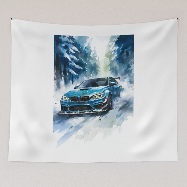 Item preview, High-Performance Coupe Drifting Through Snowy Forest designed and sold by RevUpDesign.