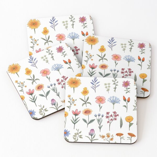 Item preview,  Cute little flowers white background designed and sold by mind-coloring.