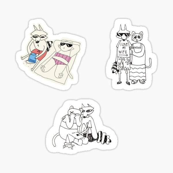 Item preview, 3 Sticker Pack Summertime Billie and Mittens designed and sold by alexcreatesart.