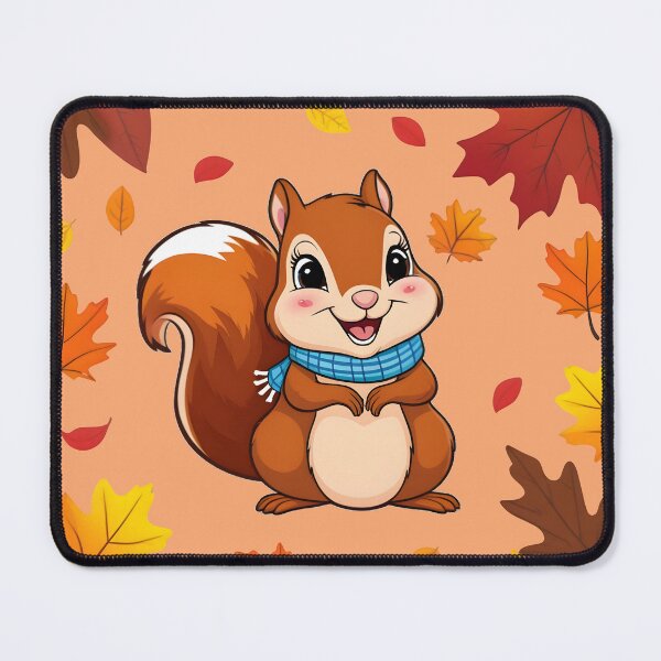 Item preview, Fall themed Autumn inspired cute squirrel wearing a scarf autumn themed designed and sold by annoying-shirts.
