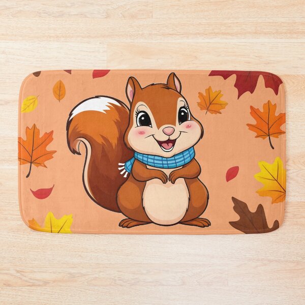 Item preview, Fall themed Autumn inspired cute squirrel wearing a scarf autumn themed designed and sold by annoying-shirts.