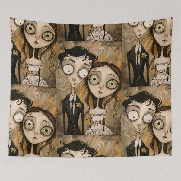 Item preview, Gothic Wedding Couple, Melancholic Artistic Wedding Illustrations designed and sold by Piotrek0001.