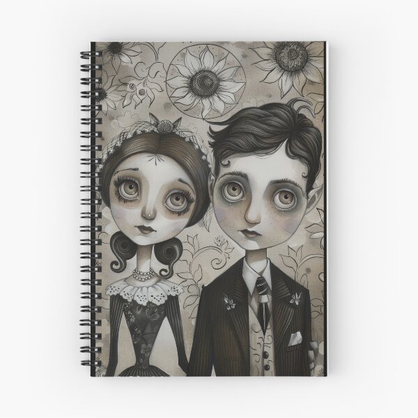 Item preview, Gothic Wedding Couple, Melancholic Artistic Wedding Illustrations designed and sold by Piotrek0001.