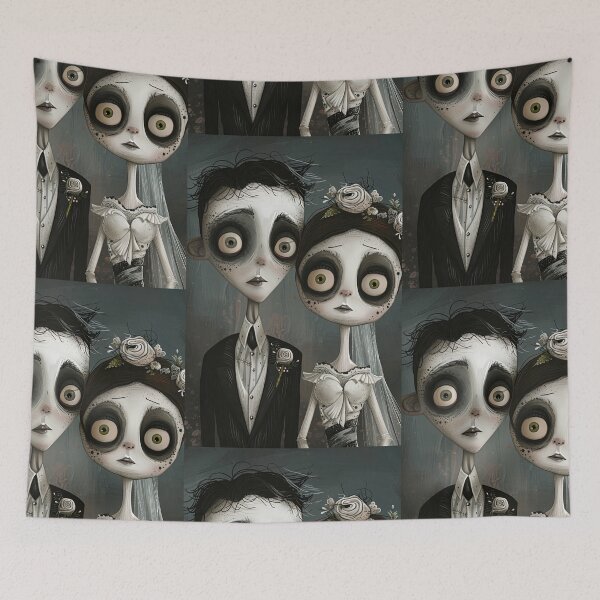 Item preview, Gothic Wedding Couple, Melancholic Artistic Wedding Illustrations designed and sold by Piotrek0001.