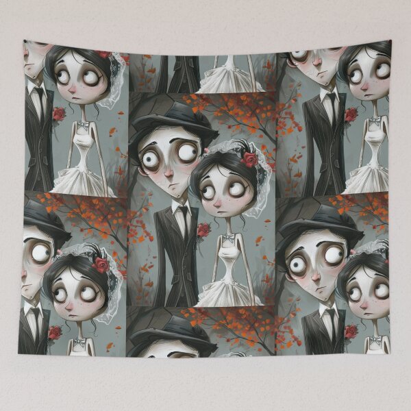 Item preview, Gothic Wedding Couple, Melancholic Artistic Wedding Illustrations designed and sold by Piotrek0001.