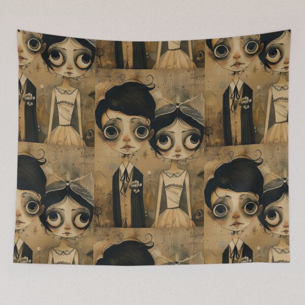 Item preview, Gothic Wedding Couple, Melancholic Artistic Wedding Illustrations designed and sold by Piotrek0001.