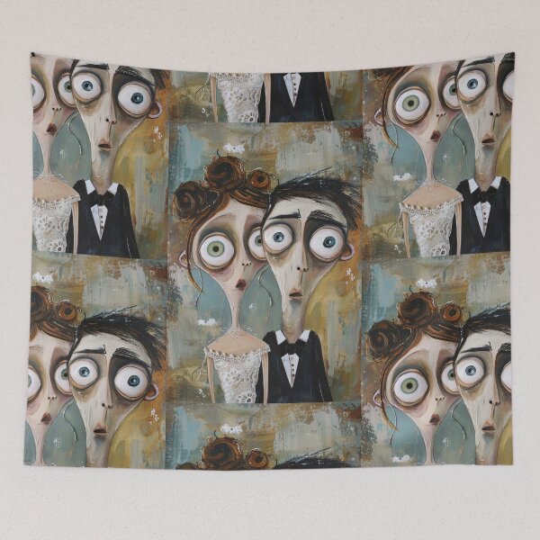 Item preview, Gothic Wedding Couple, Melancholic Artistic Wedding Illustrations designed and sold by Piotrek0001.