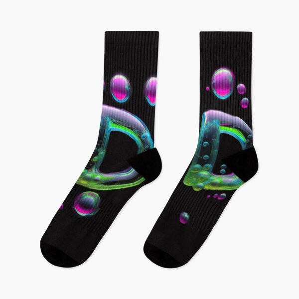 Item preview, The inscription "ADHD" on a black background -gel, colored bubbles- blue, green, magenta. designed and sold by My-fake-places.