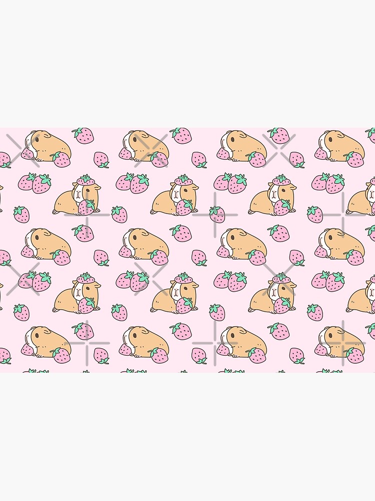 Thumbnail 4 of 4, Zipper Pouch, Pink Guinea Pig and Strawberry Pattern designed and sold by Miri-Noristudio.