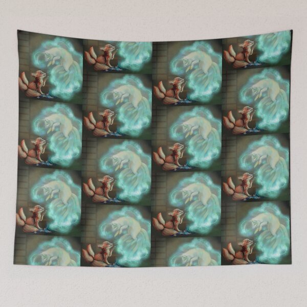 Item preview, Kitsune fox summoning ancient spirit full picture designed and sold by SaskiaFranken.