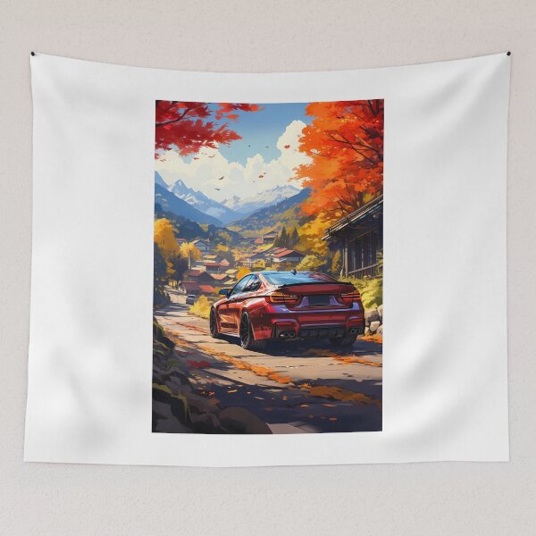 Item preview, Sporty Coupe Driving Through Scenic Mountain Village designed and sold by RevUpDesign.