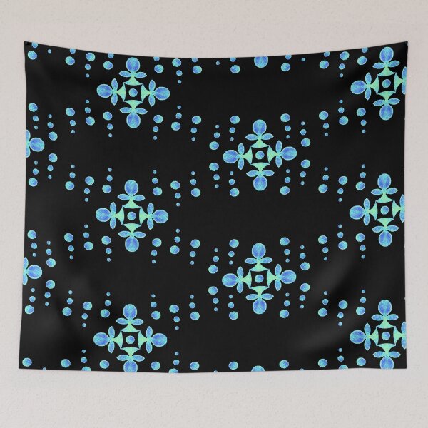 Item preview, Byzantine style Cross, Blue on black background designed and sold by Alex  Blud.