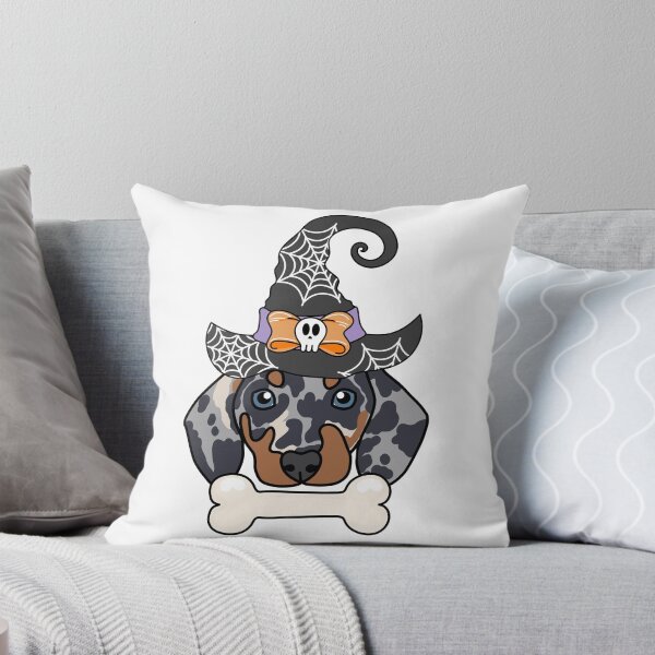 Artikelvorschau, Dackel mit Hexenhut – Gruseliges und süßes Halloween-Design entworfen und verkauft von MrsCreative1.