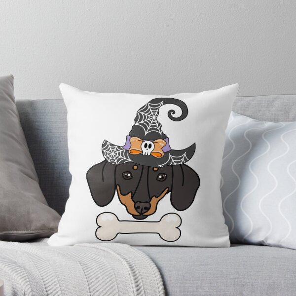 Artikelvorschau, Dackel mit Hexenhut – Gruseliges und süßes Halloween-Design entworfen und verkauft von MrsCreative1.