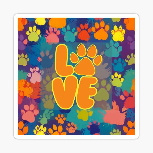 Item preview, Love Paw Watercolor Paw Print designed and sold by GeoArtDesign.