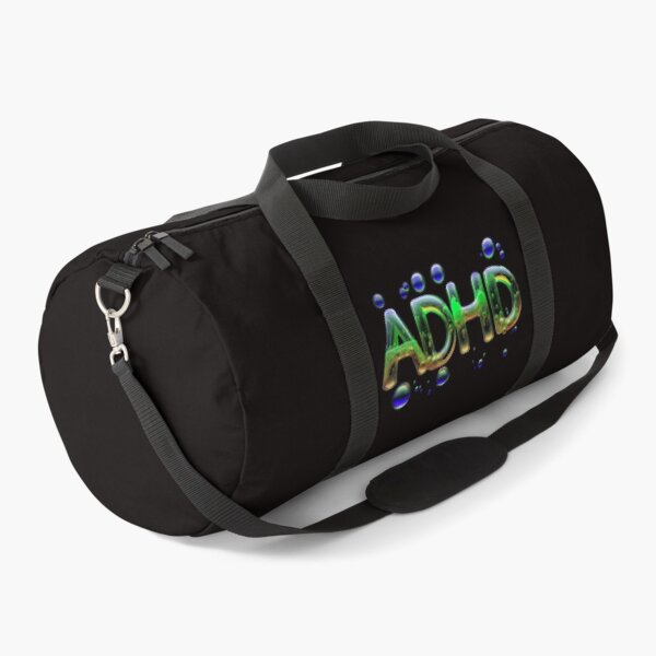 Item preview, The inscription "ADHD" on a black background -gel, colored bubbles- blue, green, yellow. designed and sold by My-fake-places.