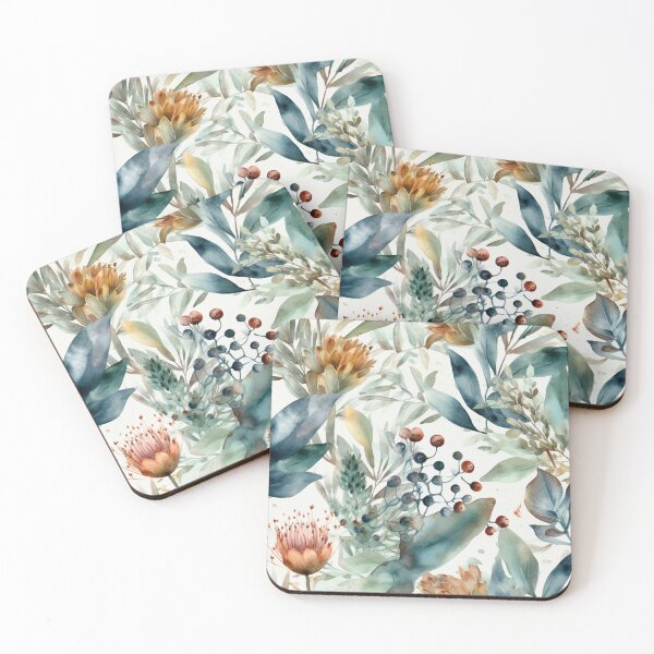 Item preview,  Flowing and leaf flower pattern on Green Blue  designed and sold by mind-coloring.