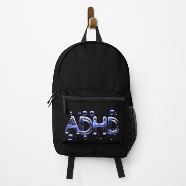 Item preview, The inscription "ADHD" on a black background -gel, colored bubbles- navy blue. designed and sold by My-fake-places.