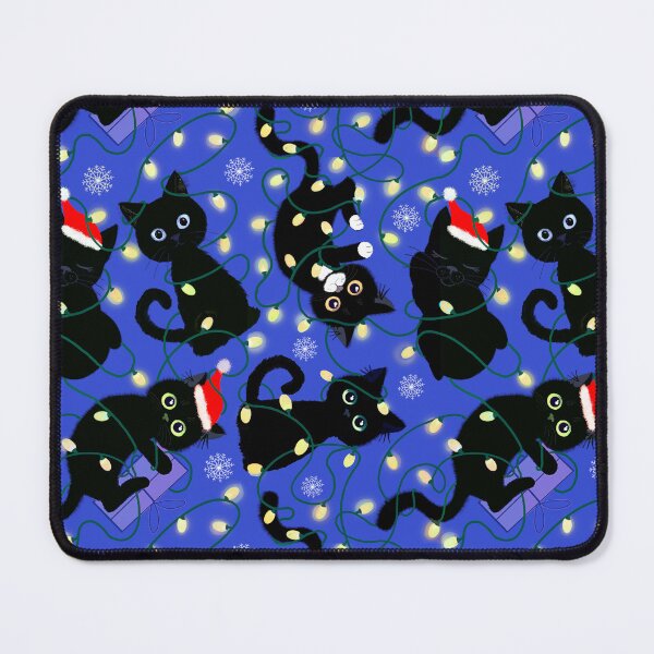 Item preview, Cute chaotic Christmas cats midnight blue designed and sold by QuirkyCatz.