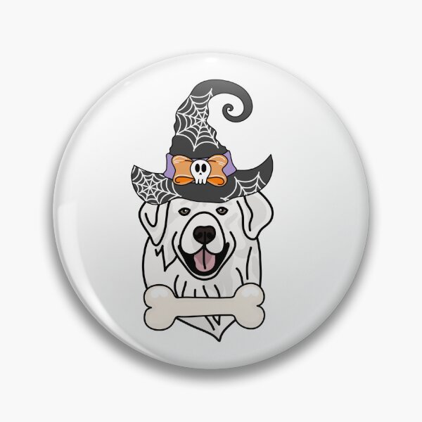 Item preview, Great Pyrenees Greyhound Dog with Witch Hat – Spooky & Cute Halloween Design designed and sold by MrsCreative1.