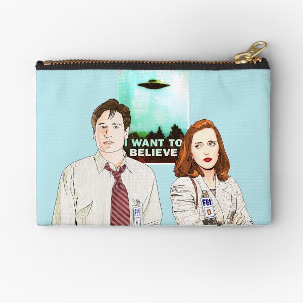 X-files inspired flat zipper pouch ready to ship