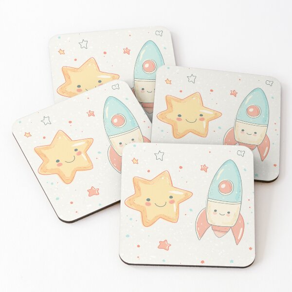 Item preview, Adorable Star and Rocket Minimalist Baby Space Art designed and sold by Giggle & Dream Galaxy.