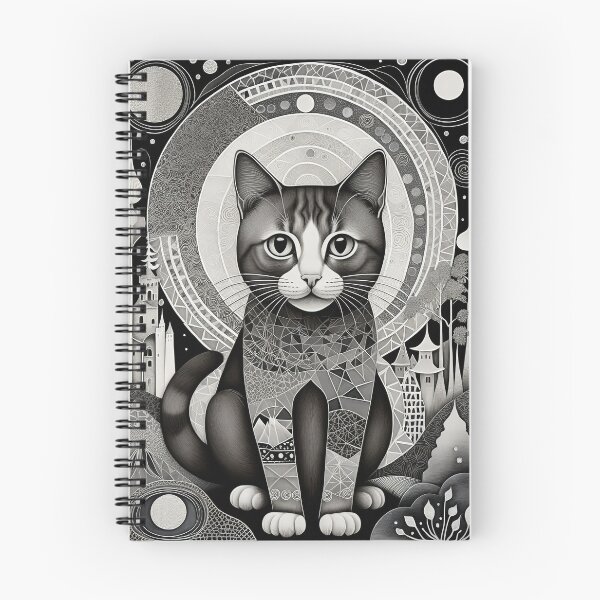 Item preview, Cat Black & White Abstract Vintage Zentangle Art designed and sold by Witty Shirts.