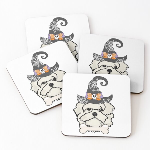 Item preview, Lhasa Apso Dog with Witch Hat – Spooky & Cute Halloween Design designed and sold by MrsCreative1.