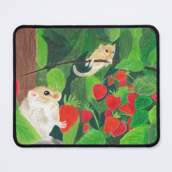 Item preview, Dormice eating strawberries designed and sold by EleonorArte.