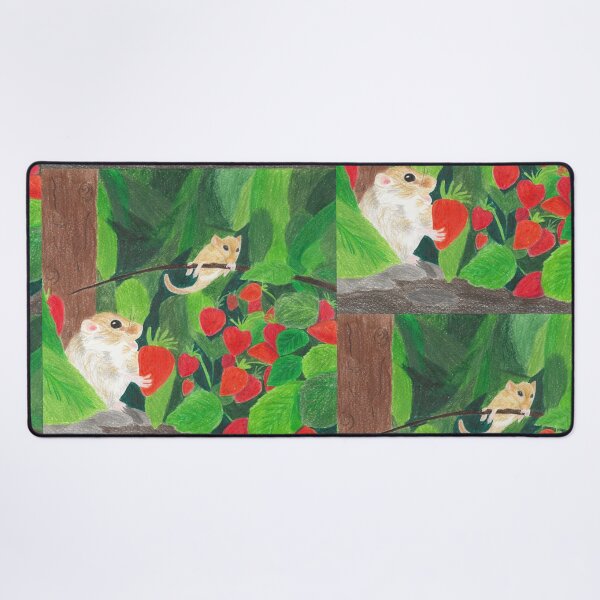 Item preview, Dormice eating strawberries designed and sold by EleonorArte.