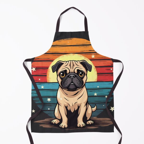 Item preview, Dibujos animados de Pug retro vintage al atardecer designed and sold by Lisa Pearlman.