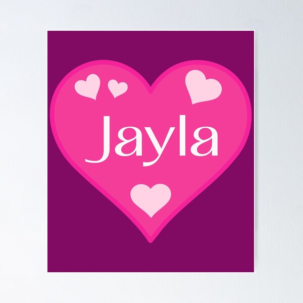 Vista previa del artículo con la obra «Jayla Name Pink Heart », diseñado y vendido por Jeallan Designs.