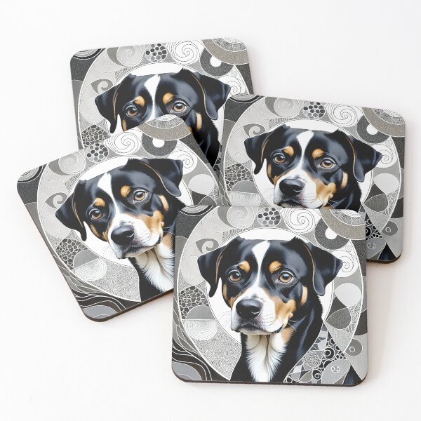 Item preview, Dog Black & White Abstract Vintage Zentangle Art designed and sold by Witty Shirts.