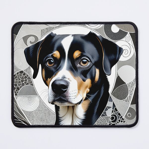 Item preview, Dog Black & White Abstract Vintage Zentangle Art designed and sold by Witty Shirts.