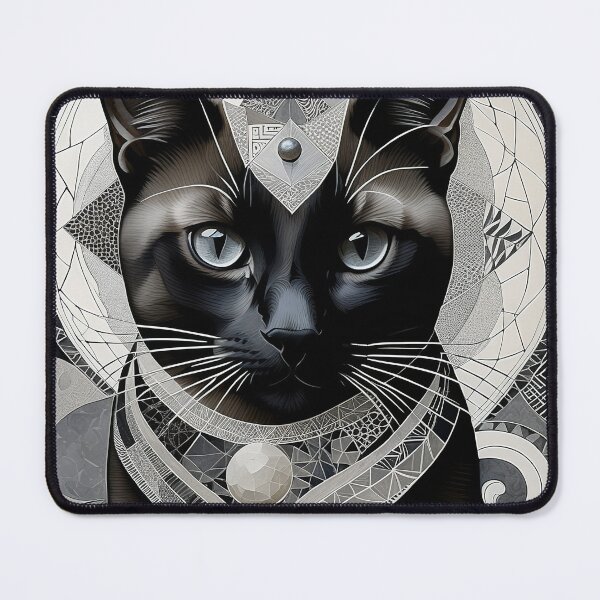Item preview, Cat Black & White Abstract Vintage Zentangle Art designed and sold by Witty Shirts.
